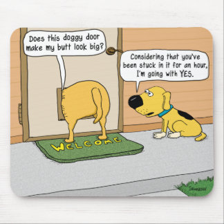 Rolig hund ända i vovvedörren Mousepad Musmatta