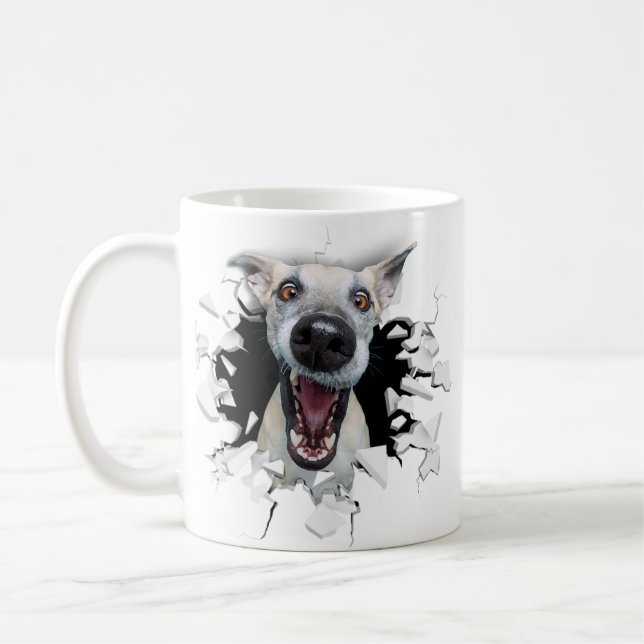 Rolig hund ansikte kaffemugg (Vänster)