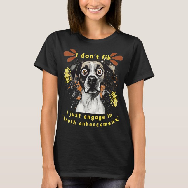 Rolig hund Ansikte-uttryck med roliga vita Liggra T Shirt (Framsida)