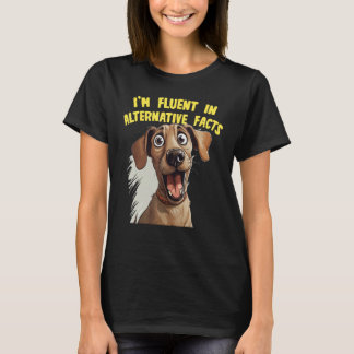 Rolig hund Ansikte-uttryck med vit Ljugit idé T Shirt
