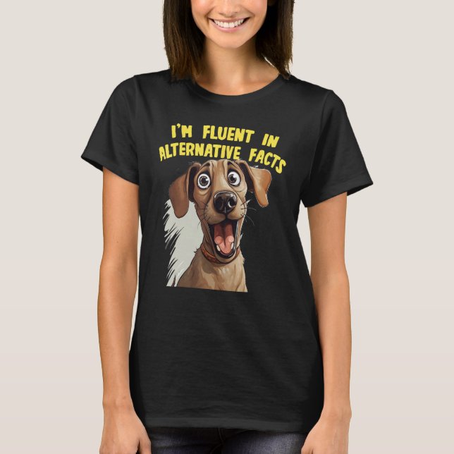 Rolig hund Ansikte-uttryck med vit Ljugit idé T Shirt (Framsida)