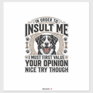 Rolig Hund Åsikt Vintage T-Shirt Design_1 Klistermärken