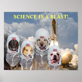 Rolig hund astronauts Science Poster