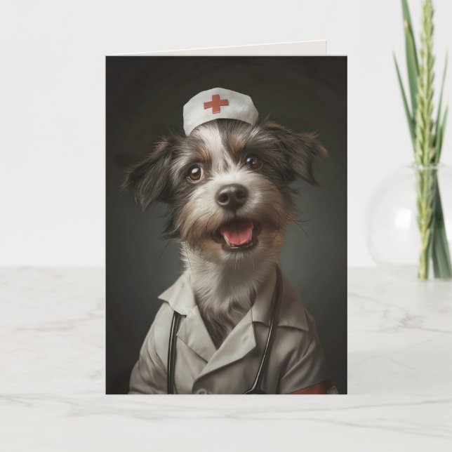 Rolig hund att arbeta som sjuksnitts-mappat kort (Framsida)