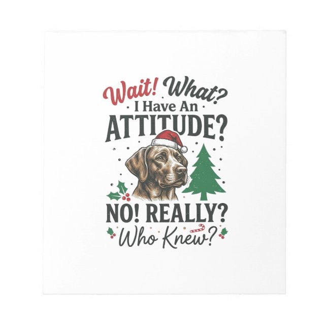 Rolig Hund Attityd Jul Vektor Design_1 Anteckningsblock (Framsida)