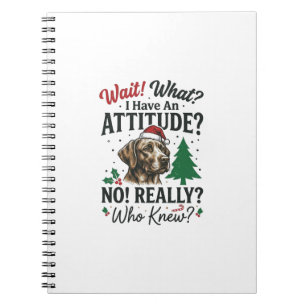 Rolig Hund Attityd Jul Vektor Design_1 Anteckningsbok