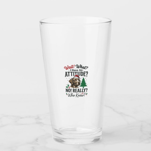 Rolig Hund Attityd Jul Vektor Design_1 Glaskopp (Framsida)