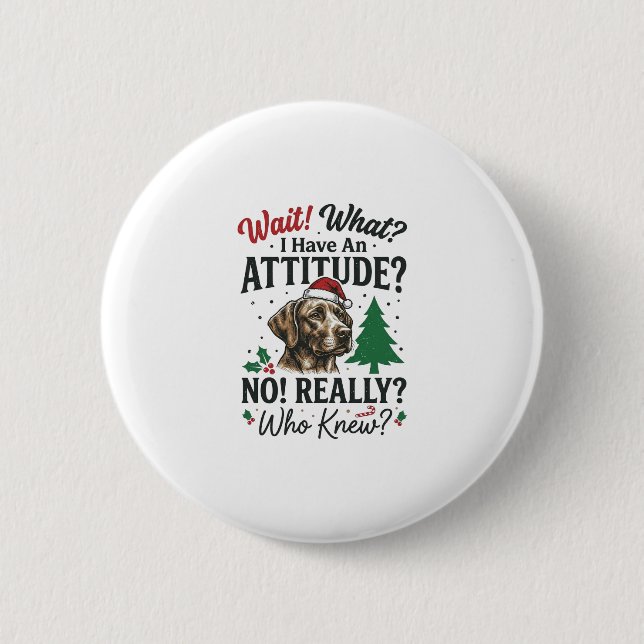 Rolig Hund Attityd Jul Vektor Design_1 Knapp (Framsida)