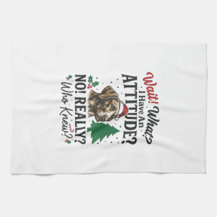 Rolig Hund Attityd Jul Vektor Design_1 Kökshandduk