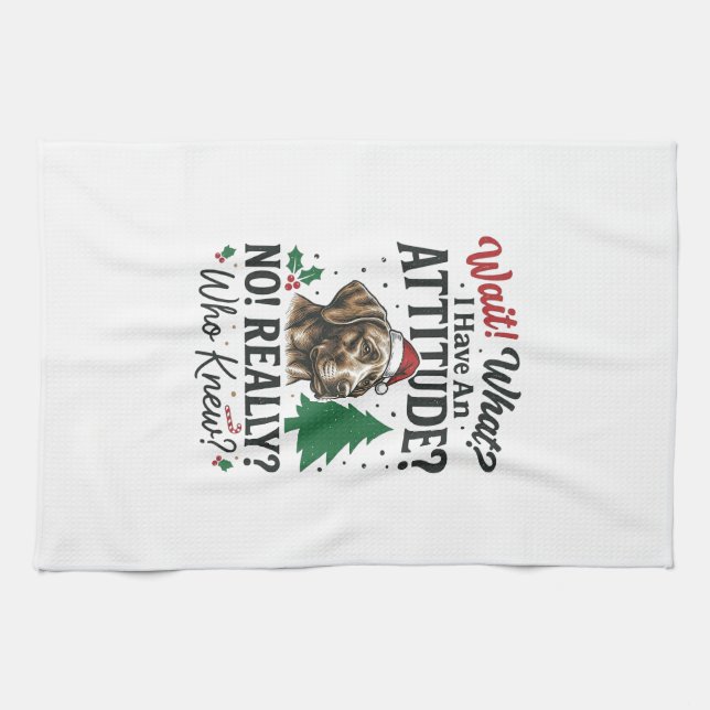 Rolig Hund Attityd Jul Vektor Design_1 Kökshandduk (Horisontell)