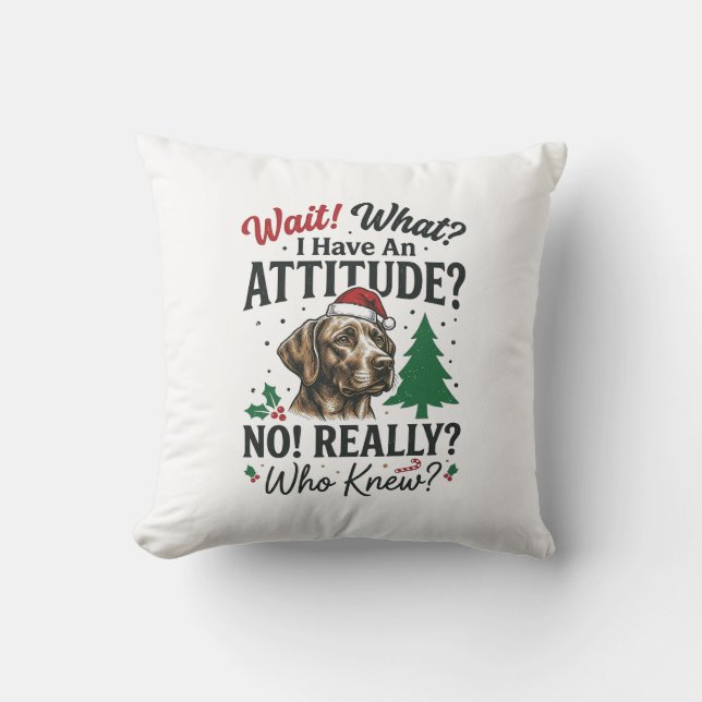 Rolig Hund Attityd Jul Vektor Design_1 Kudde (Framsida)