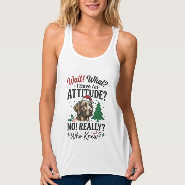 Rolig Hund Attityd Jul Vektor Design_1 Linne Med Racerback (Framsida)