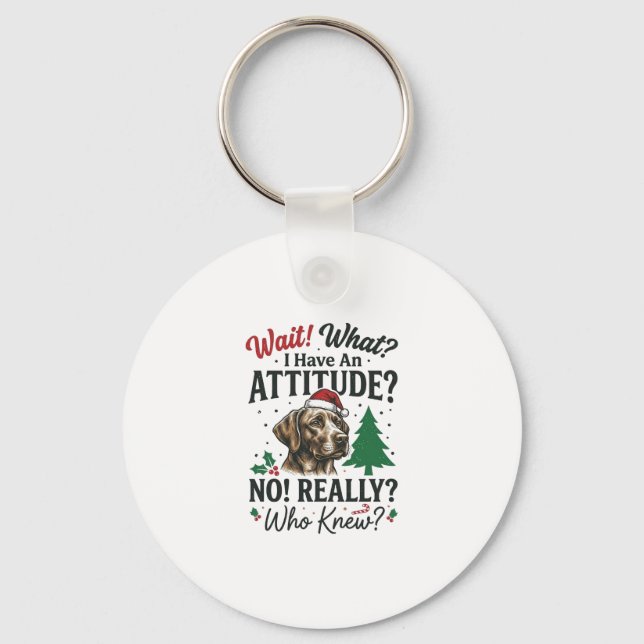 Rolig Hund Attityd Jul Vektor Design_1 Nyckelring (Framsida)
