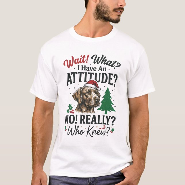 Rolig Hund Attityd Jul Vektor Design_1 T Shirt (Framsida)