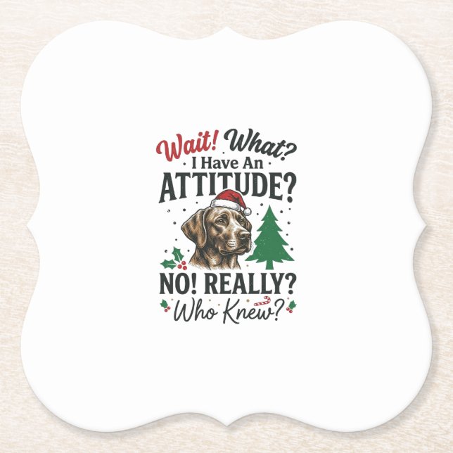 Rolig Hund Attityd Jul Vektor Design_1 Underlägg Papper (Framsida)