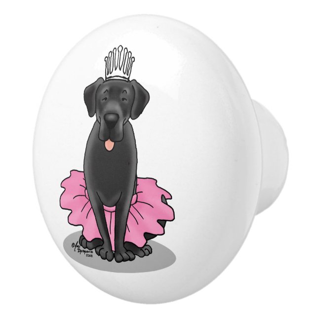 Rolig hund Ballet Princess Svart lab Retriever Knopp (Höger)