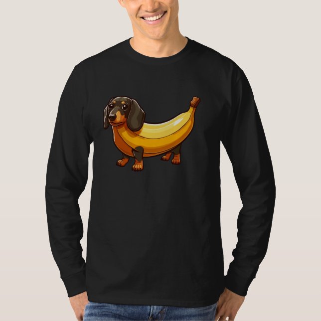 Rolig hund Banana Artwotk Dachshund Banana T Shirt (Framsida)