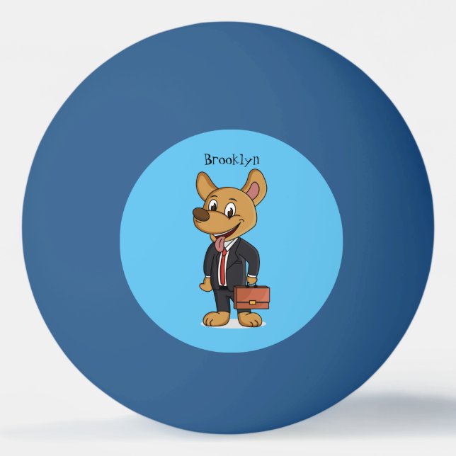 Rolig hund bärverksamhet kostym tecknad pingisboll (Framsidan)