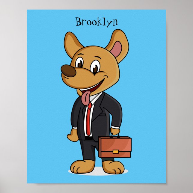 Rolig hund bärverksamhet kostym tecknad poster (Framsidan)