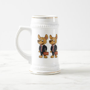 Rolig hund bärverksamhet kostym tecknad sejdel