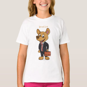 Rolig hund bärverksamhet kostym tecknad t shirt