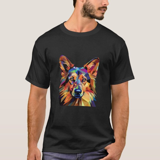 Rolig hund baskistisk schepherd Kärlek Mamma Pappa T Shirt (Framsida)
