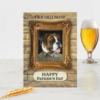 Rolig hund bäst Pappa Fars dag-kort Kort