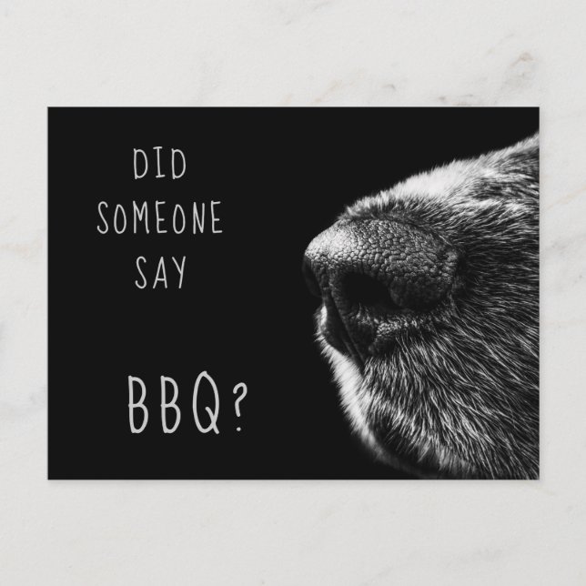 Rolig hund BBQ-inbjudan Meddelande Vykort (Framsida)