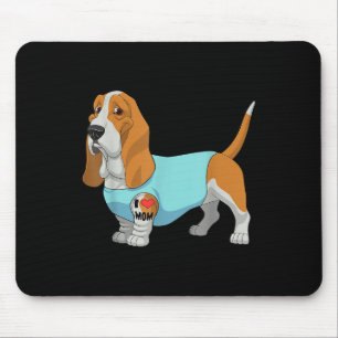 Rolig hund Beagle I Kärlek Mamma Tattoo Gift Tee Musmatta
