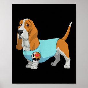 Rolig hund Beagle I Kärlek Mamma Tattoo Gift Tee Poster