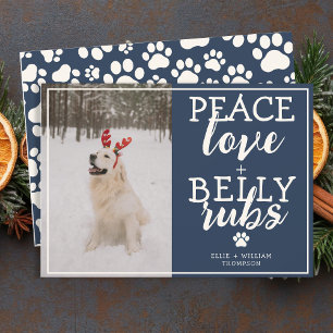 Rolig hund Bild anpassa blått julfoto Julkort
