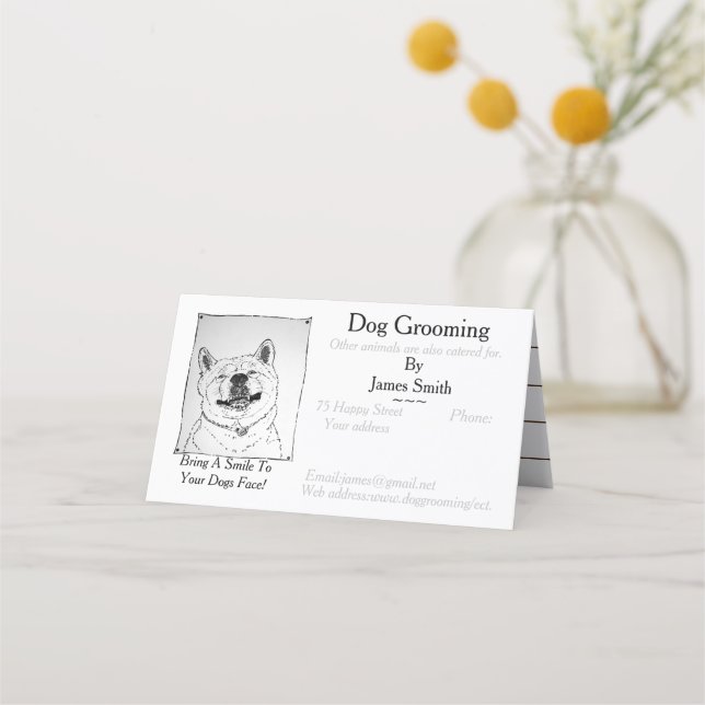 rolig hund bild hund Grooming djuromsorga tjänster Tidsbeställning Kort (Framsida)