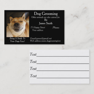 rolig hund bild hund Grooming djuromsorgare tjäns Visitkort