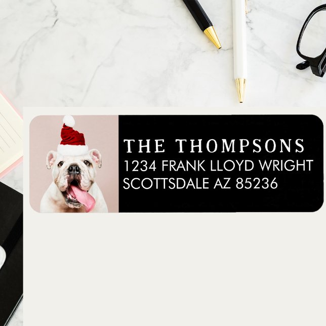 Rolig hund Bild-julkort, Returadress Etikett (Skapare uppladdad)
