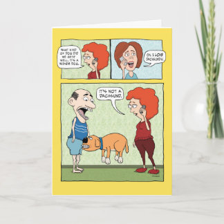 Rolig hund Biting Crotch Birthday-kort Kort