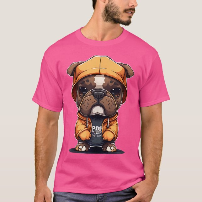 Rolig hund Boxer Rapper Hip hop Rb Rap T Shirt (Framsida)