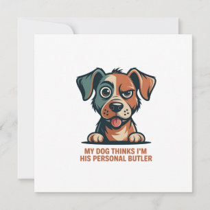 Rolig Hund Butler Citat Illustration Julkort