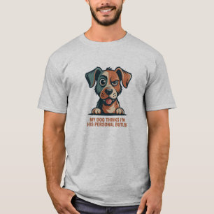 Rolig Hund Butler Citat Illustration T Shirt