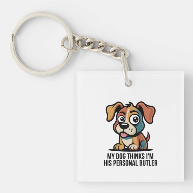 Rolig Hund Butler Tecknad Citat (Framsidan)