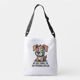 Rolig Hund Butler Tecknad Citat Axelväska