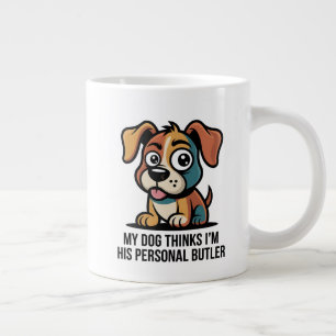 Rolig Hund Butler Tecknad Citat Jumbo Mugg