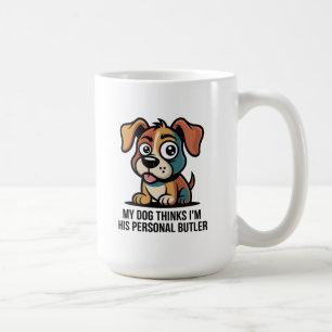Rolig Hund Butler Tecknad Citat Kaffemugg