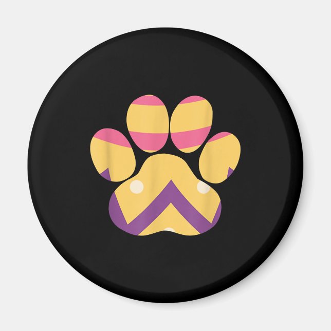 Rolig hund Cat Lovers Gift med färgat ägg från Tas Magnet (Framsidan)