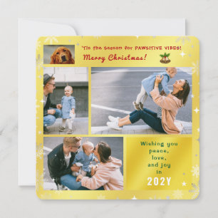 Rolig hund Cat Peace Kärlek Joy Elegant Golden Pho Julkort