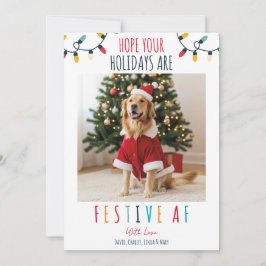 Rolig hund Cat Pet Photo Julfestive AF Julkort