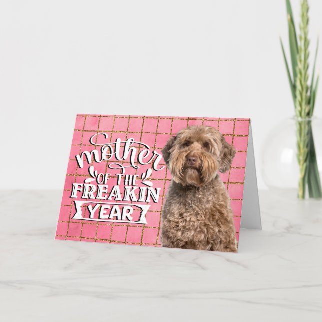 Rolig hund citat Mors dag från din labradoodle Helgkort (Framsida)