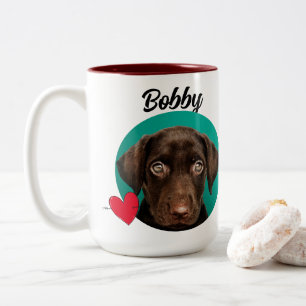 rolig hund citat och anpassningsbar för Hund/namn Två-Tonad Mugg
