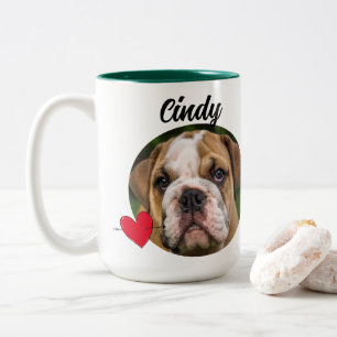 rolig hund citattecken namn/foto för pappa personl Två-Tonad mugg