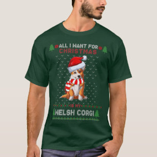 Rolig hund Cute Welsh Corgi Santa Hat Ugly Christm T Shirt