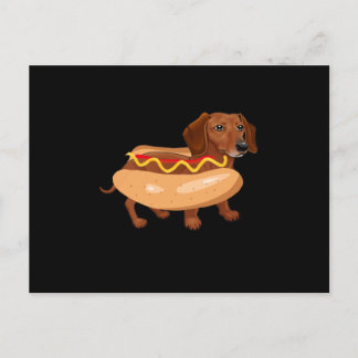 Rolig hund Dachshund Hot Dog Snabbmat Vykort
